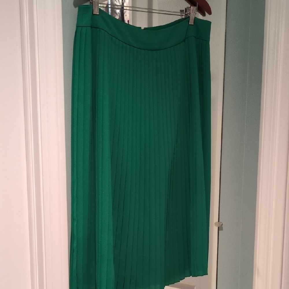 J. Crew Factory Green A-Line Midi Skirt